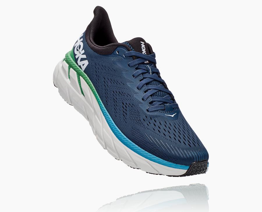 Hoka One One Clifton 7 - Men Running Shoes - Navy,Australia MIE-791234